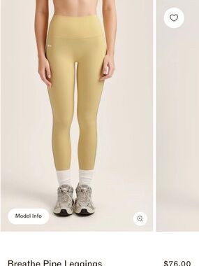 NEW SET Active Breathe Pipe High-Waist Leggings - butter yellow